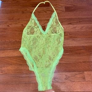 Neon Lace Lingerie Bodysuit